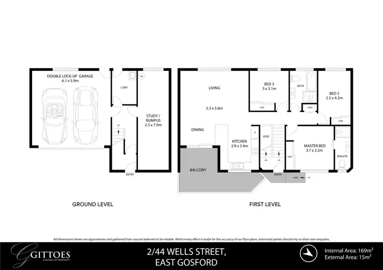 Floorplan of Homely townhouse listing, 2/44 Wells Street, East Gosford NSW 2250