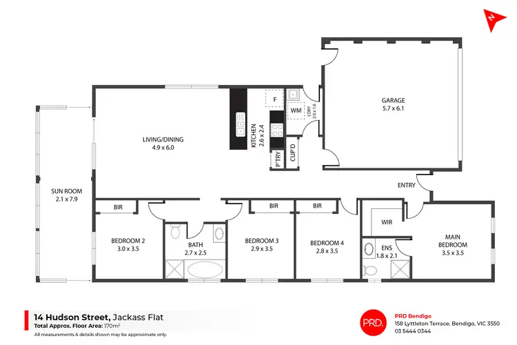 Floorplan of Homely house listing, 14 Hudson Street, Jackass Flat VIC 3556