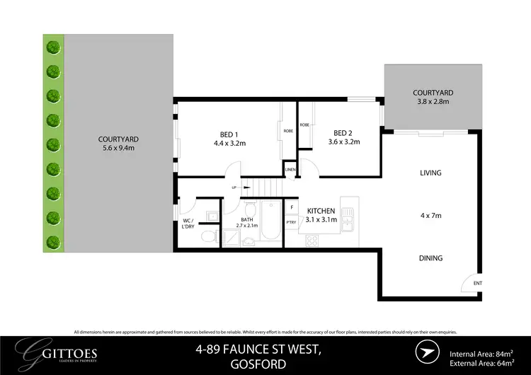 Floorplan of Homely unit listing, 4/89 Faunce Street West, Gosford NSW 2250