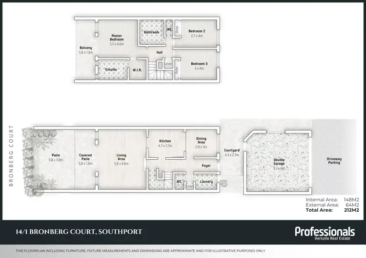 Floorplan of Homely townhouse listing, 14/1 Bronberg Court, Southport QLD 4215