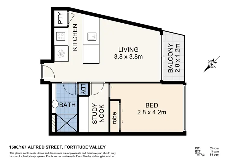 Floorplan of Homely apartment listing, 1506/167 Alfred Street, Fortitude Valley QLD 4006