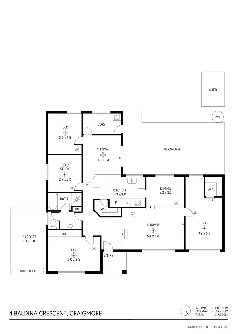 Floorplan of Homely house listing, 4 Baldina Crescent, Craigmore SA 5114