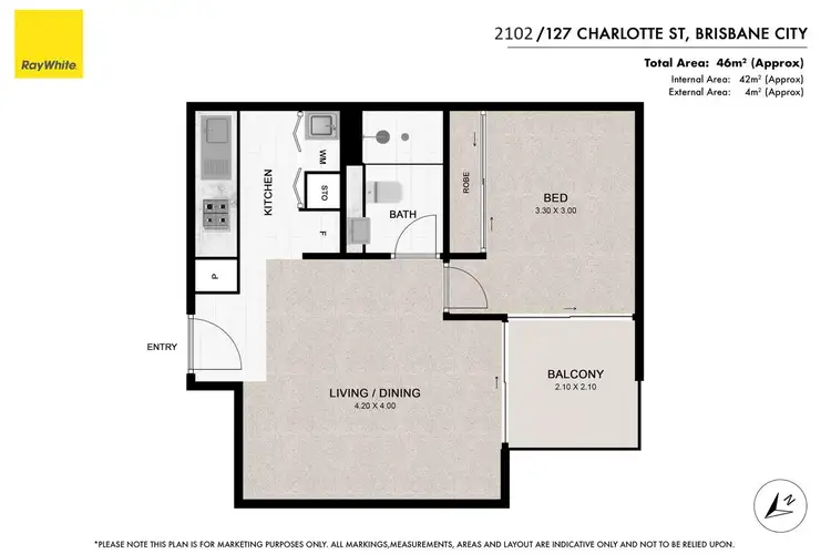 Floorplan of Homely apartment listing, 2102/127 Charlotte Street, Brisbane City QLD 4000
