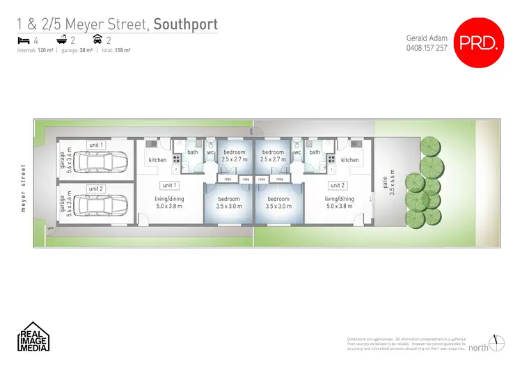 Floorplan of Homely semi-detached listing, 5 Meyer Street, Southport QLD 4215