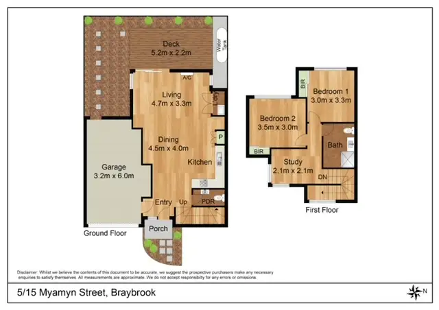 Floorplan of Homely townhouse listing, 5/15 Myamyn Street, Braybrook VIC 3019