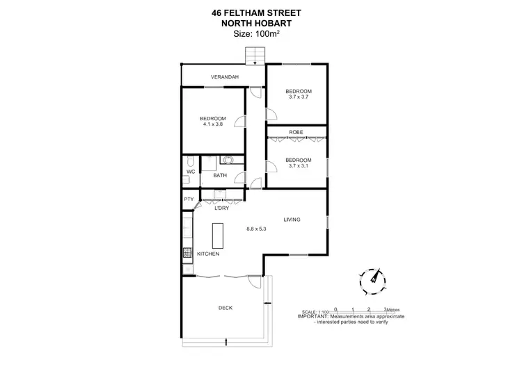 Floorplan of Homely house listing, 46 Feltham Street, North Hobart TAS 7000