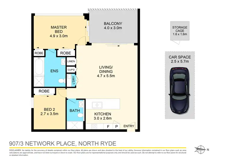 Floorplan of Homely apartment listing, 907/3 Network Place, North Ryde NSW 2113
