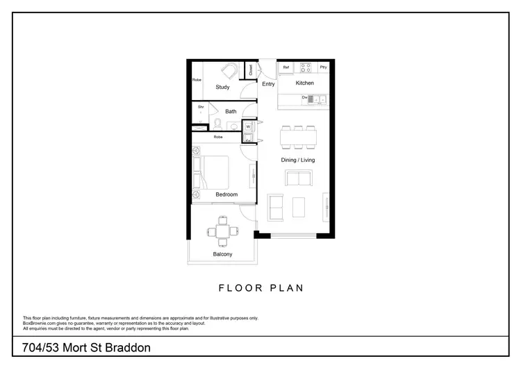 Floorplan of Homely apartment listing, 704/53 Mort Street, Braddon ACT 2612