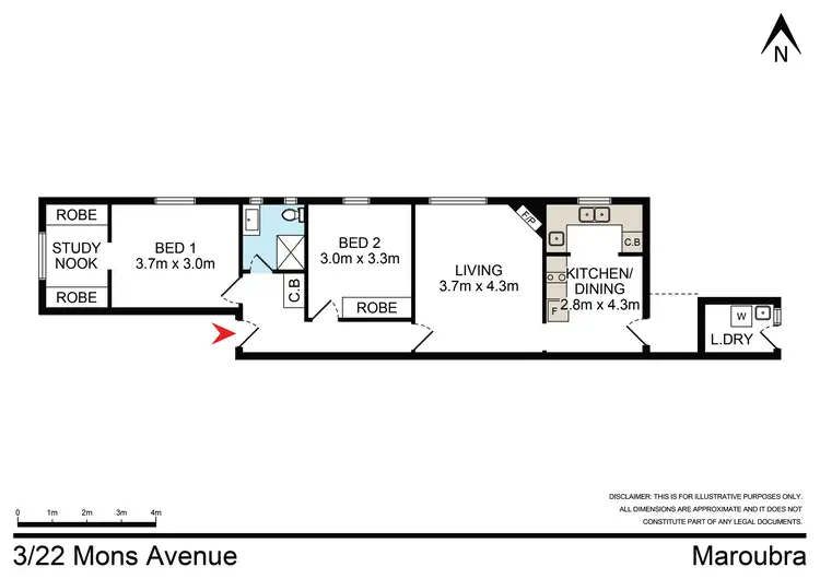 Floorplan of Homely unit listing, 3/22 Mons Avenue, Maroubra NSW 2035