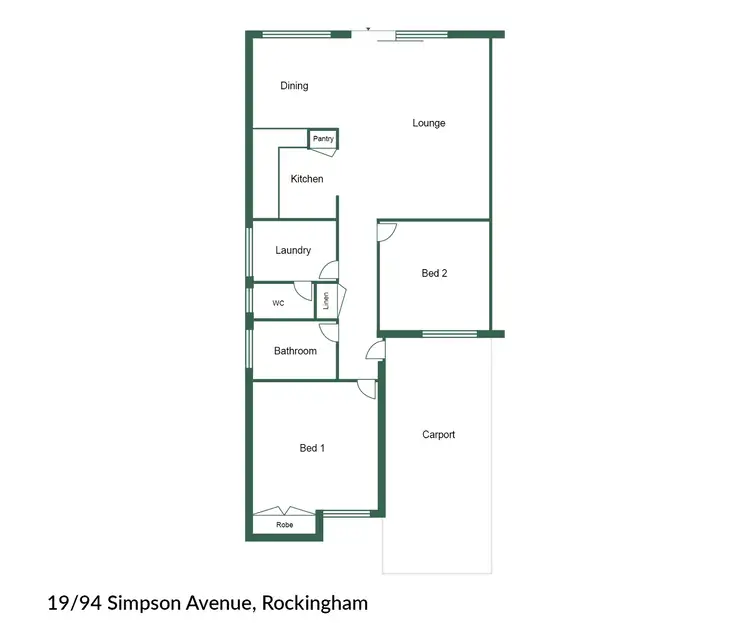 Floorplan of Homely unit listing, 19/94 Simpson Avenue, Rockingham WA 6168