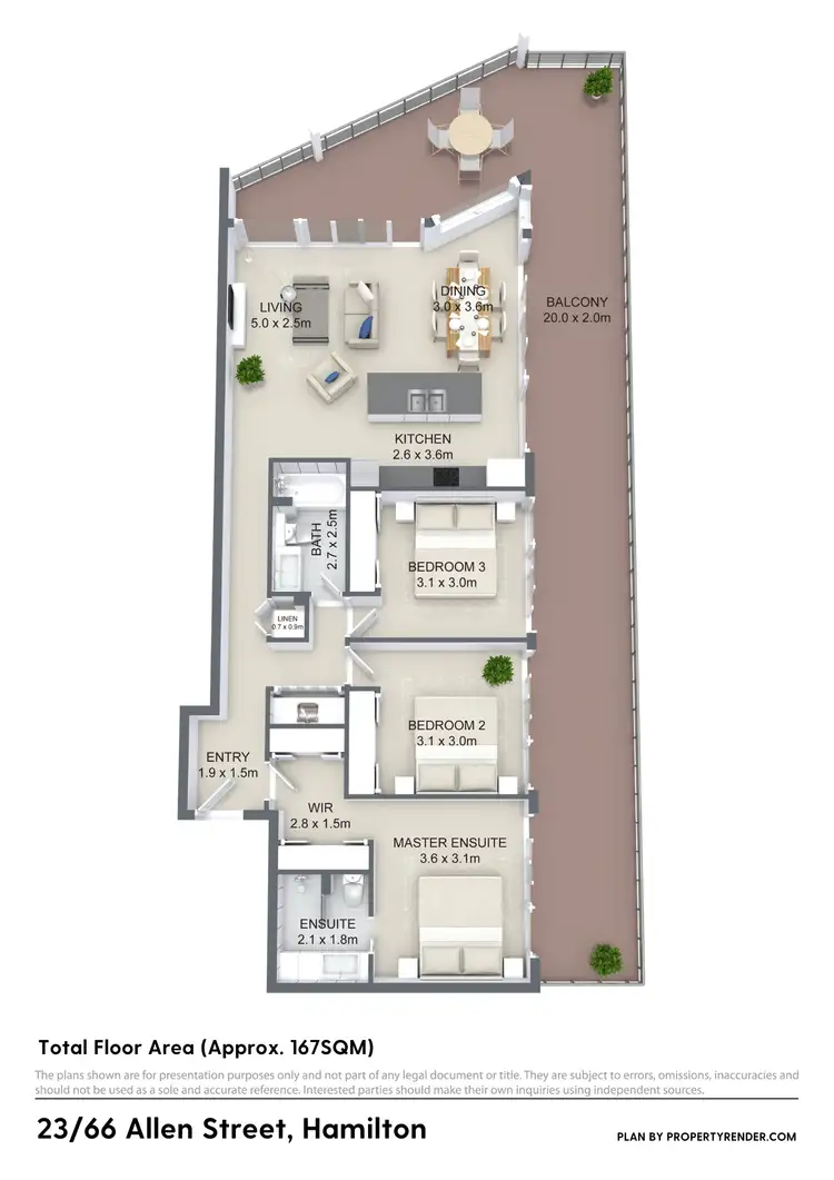 Floorplan of Homely apartment listing, 23/66 Allen Street, Hamilton QLD 4007