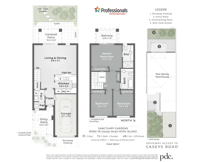 Floorplan of Homely townhouse listing, 87/60-76 Caseys Road, Hope Island QLD 4212