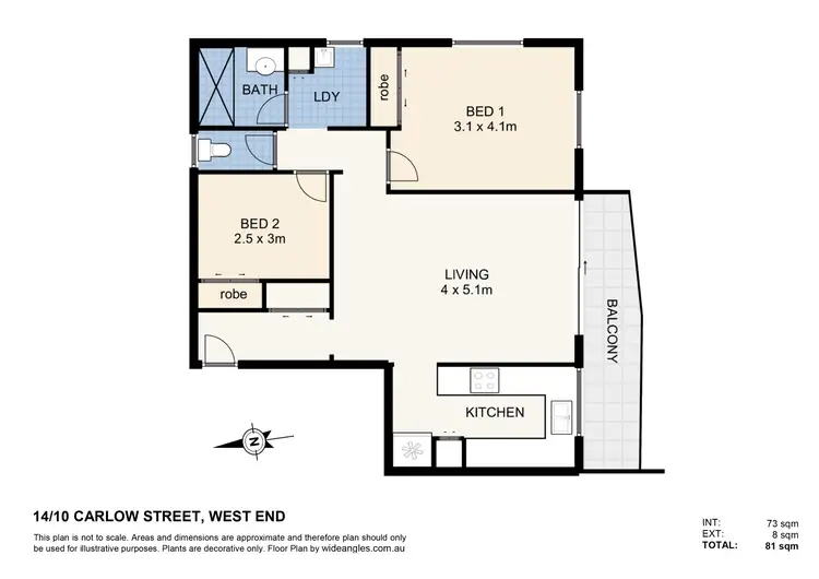 Floorplan of Homely apartment listing, 14/10 Carlow Street, West End QLD 4101