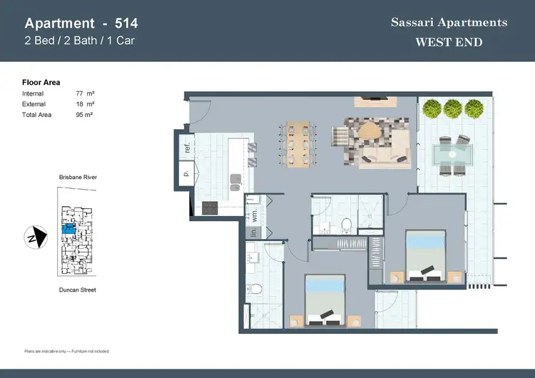 Floorplan of Homely apartment listing, 514/25 Duncan Street, West End QLD 4101