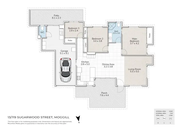 Floorplan of Homely villa listing, 13/119 Sugarwood Street, Moggill QLD 4070