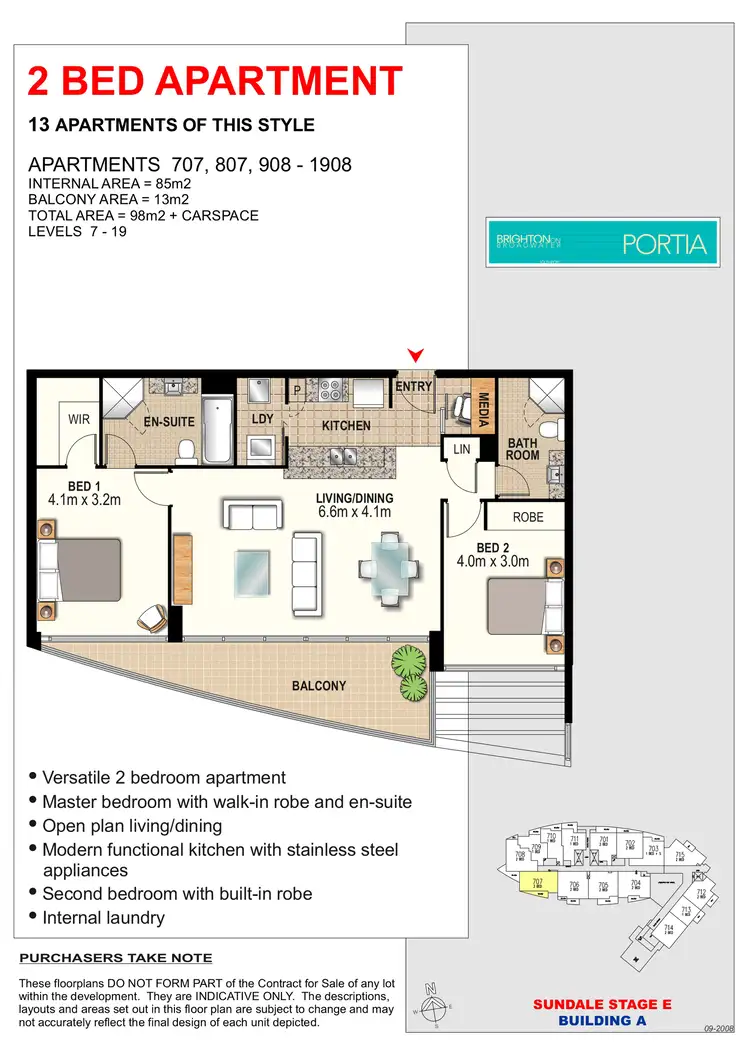 Floorplan of Homely apartment listing, 707/2 Aqua Street, Southport QLD 4215