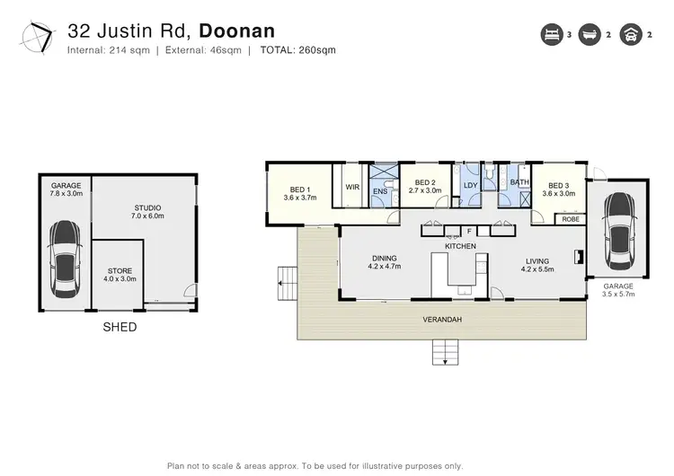 Floorplan of Homely house listing, 32 Justin Road, Doonan QLD 4562