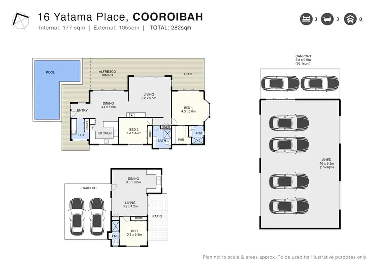 Floorplan of Homely house listing, 16 Yatama Place, Cooroibah QLD 4565
