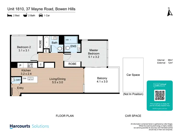 Floorplan of Homely apartment listing, 1810/37 Mayne Road, Bowen Hills QLD 4006