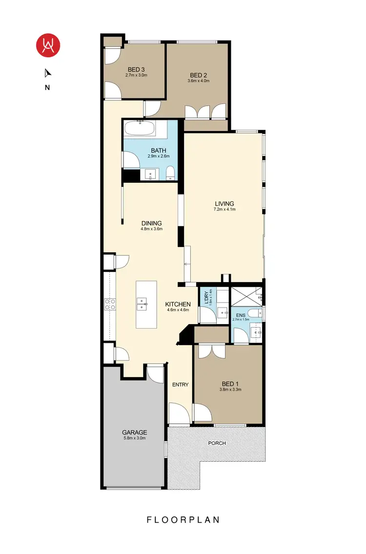 Floorplan of Homely semi-detached listing, 12B Marina Crescent, Cecil Hills NSW 2171