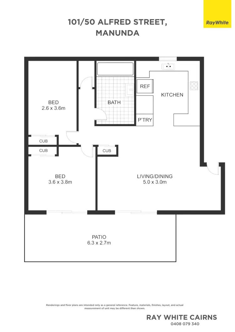 Floorplan of Homely unit listing, 101/50 Alfred Street, Manunda QLD 4870