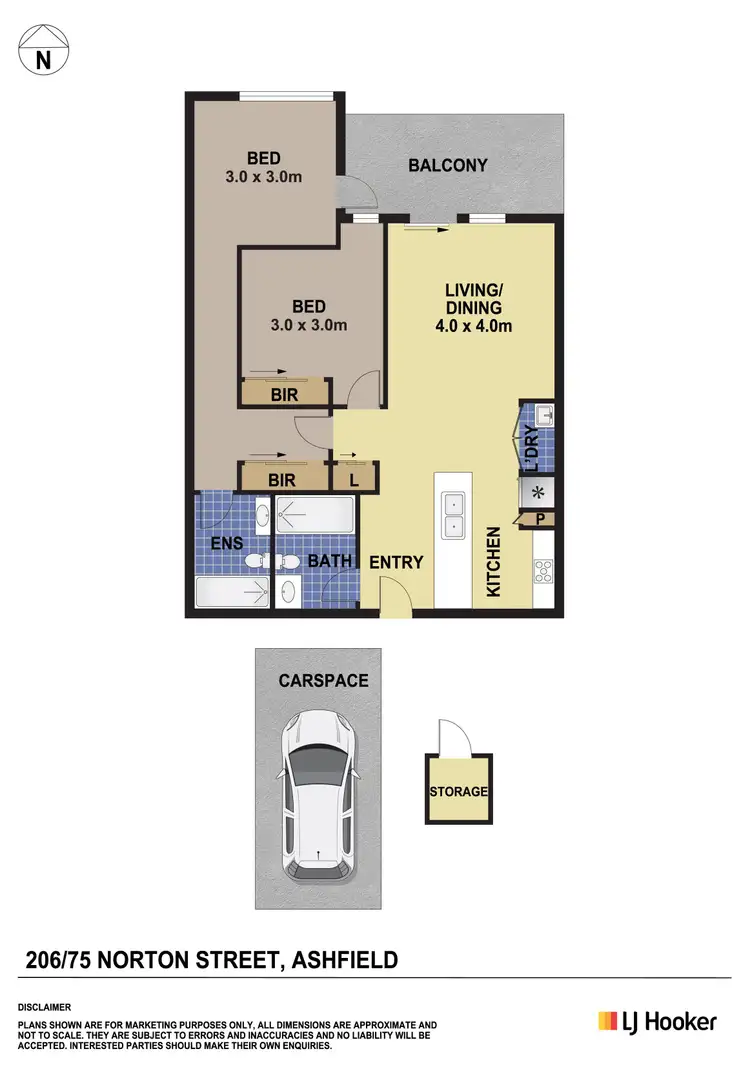 Floorplan of Homely apartment listing, 206/75 Norton Street, Ashfield NSW 2131