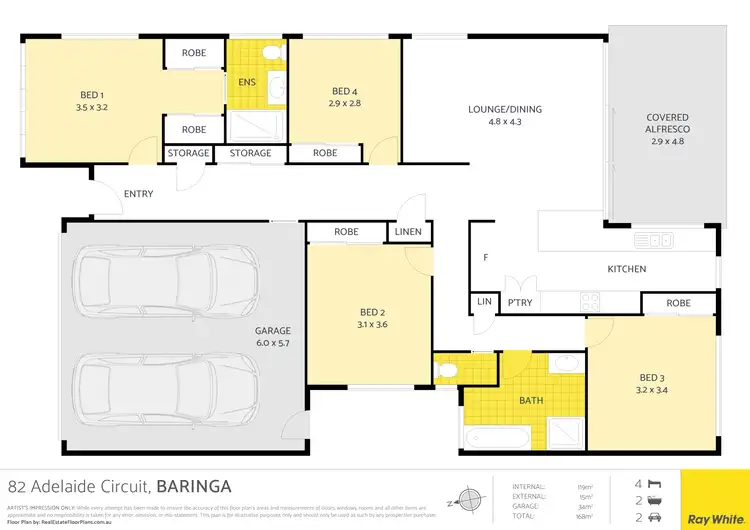 Floorplan of Homely house listing, 82 Adelaide Circuit, Baringa QLD 4551