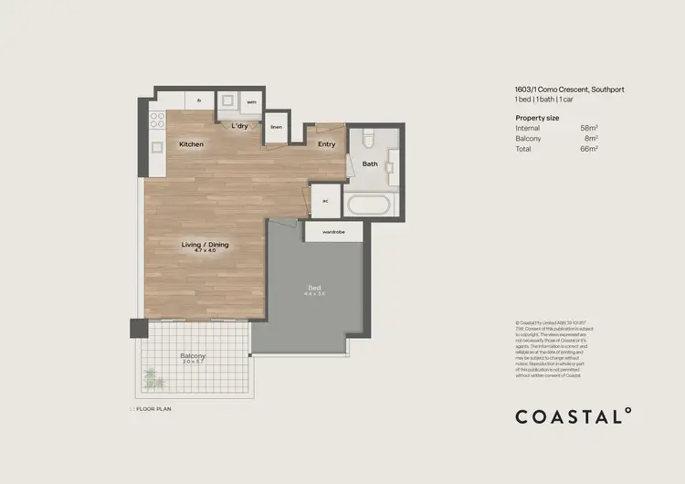 Floorplan of Homely apartment listing, 1603/1 Como Crescent, Southport QLD 4215