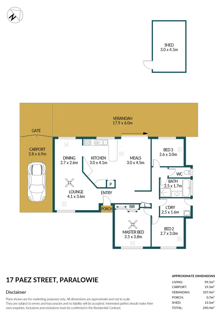 Floorplan of Homely house listing, 17 Paez Street, Paralowie SA 5108