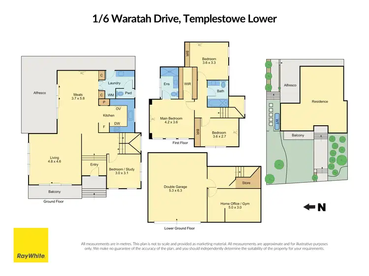 Floorplan of Homely townhouse listing, 1/6 Waratah Drive, Templestowe Lower VIC 3107