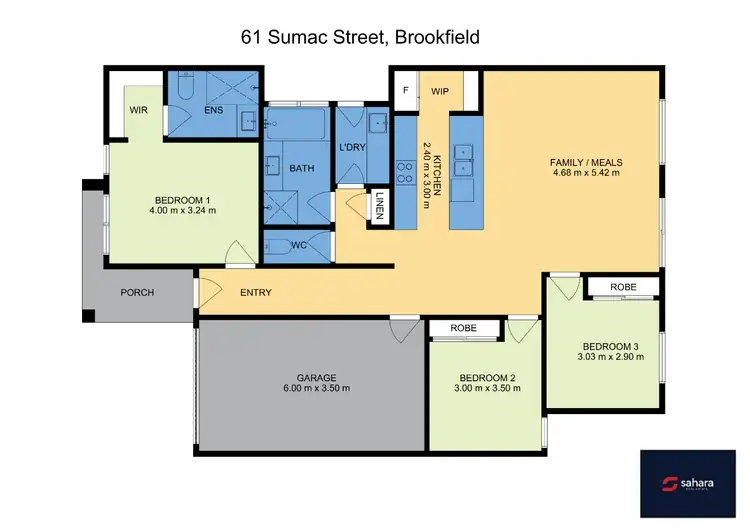 Floorplan of Homely house listing, 61 Sumac St., Brookfield VIC 3338