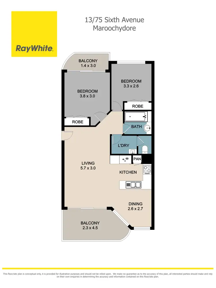 Floorplan of Homely unit listing, 13/75 Sixth Avenue, Maroochydore QLD 4558
