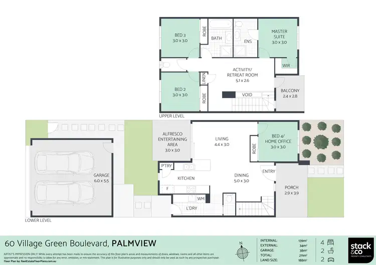 Floorplan of Homely house listing, 60 Village Green Boulevard, Palmview QLD 4553