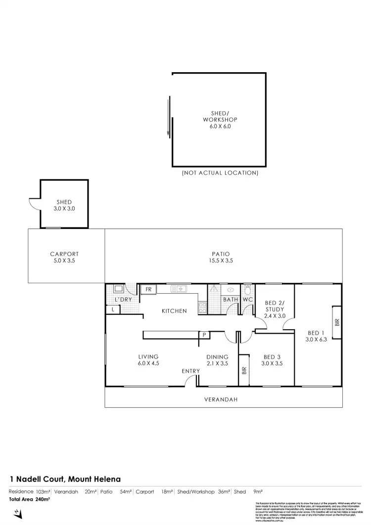 Floorplan of Homely house listing, 1 Nadell Court, Mount Helena WA 6082