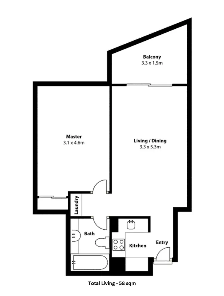 Floorplan of Homely apartment listing, 1207/570 Queen Street, Brisbane City QLD 4000