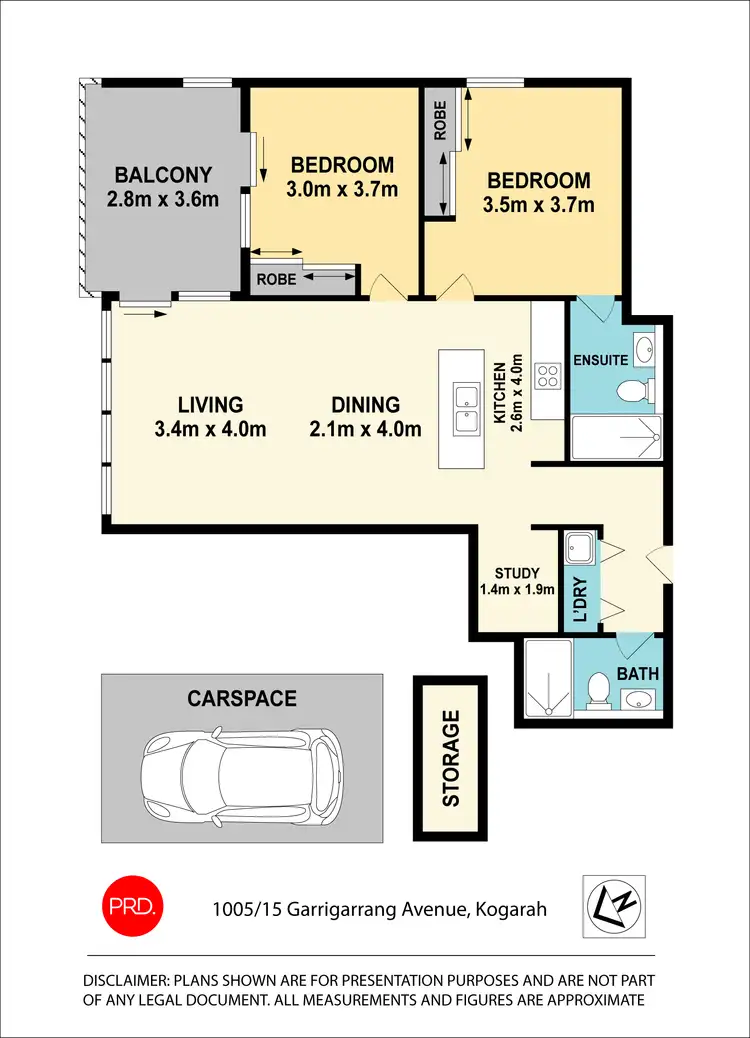 Floorplan of Homely apartment listing, 1005/15 Garrigarrang Avenue, Kogarah NSW 2217