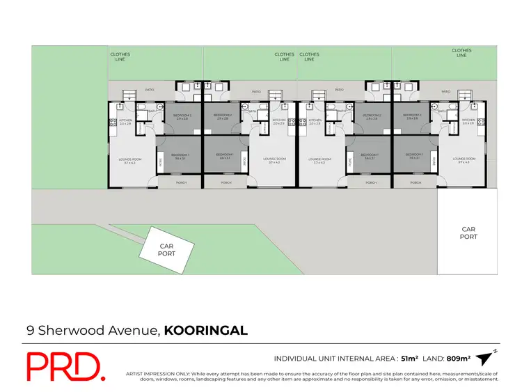 Floorplan of Homely block of units listing, 1-4/9 Sherwood Avenue, Kooringal NSW 2650