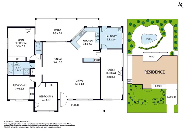 Floorplan of Homely house listing, 7 Martello Drive, Kirwan QLD 4817