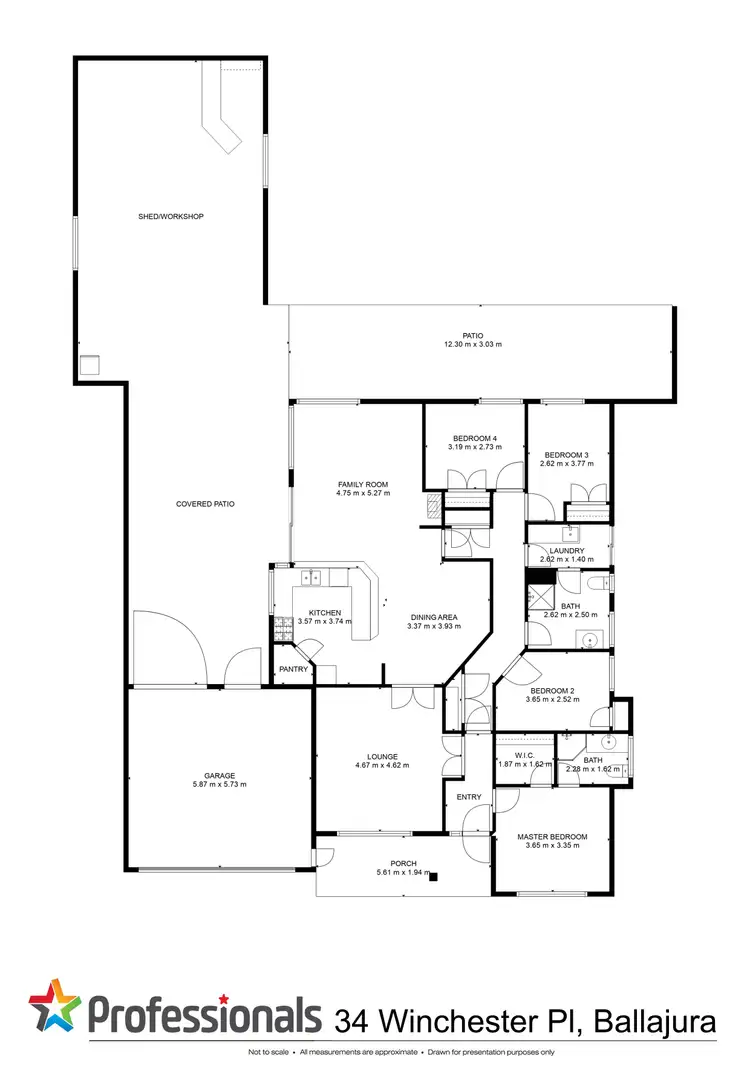 Floorplan of Homely house listing, 34 Winchester Place, Ballajura WA 6066