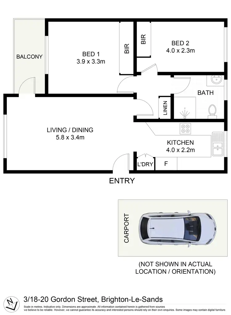 Floorplan of Homely unit listing, 3/18-20 Gordon Street, Brighton-Le-Sands NSW 2216