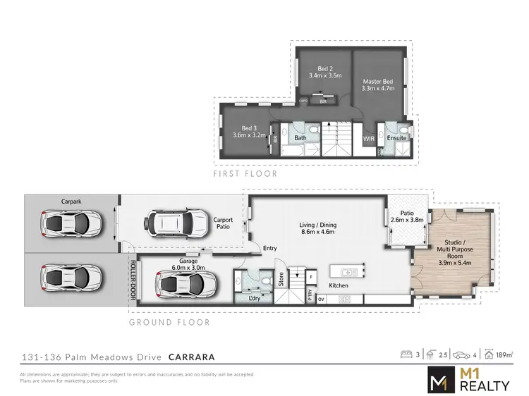 Floorplan of Homely townhouse listing, 131/136 Palm Meadows Drive, Carrara QLD 4211