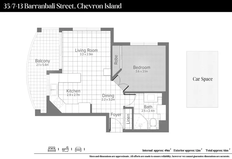 Floorplan of Homely apartment listing, 35/7-13 Barranbali Street, Chevron Island QLD 4217
