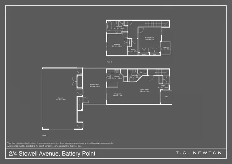 Floorplan of Homely house listing, 2/4 Stowell Avenue, Battery Point TAS 7004