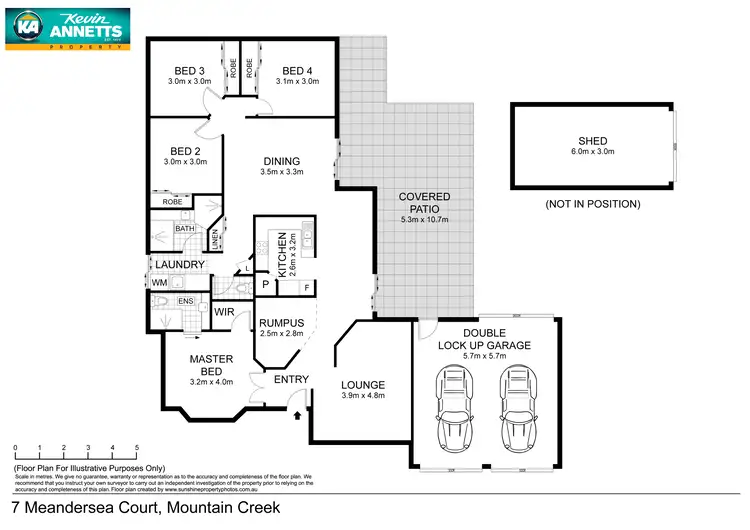 Floorplan of Homely house listing, 7 Meandersea Court, Mountain Creek QLD 4557