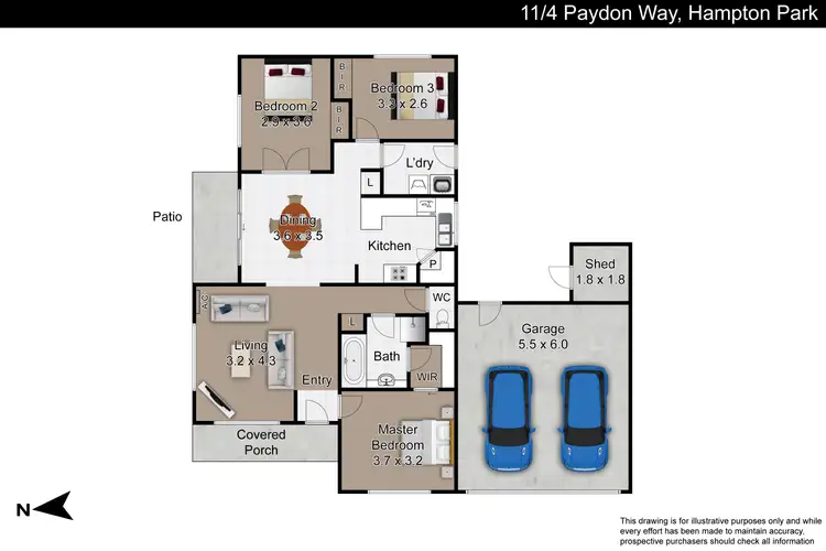 Floorplan of Homely unit listing, 11/4 Paydon Way, Hampton Park VIC 3976