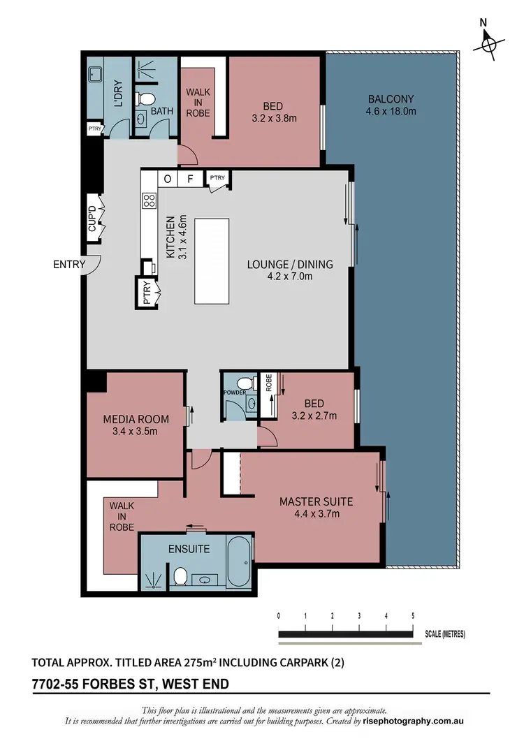 Floorplan of Homely apartment listing, 7702/55 Forbes Street, West End QLD 4101