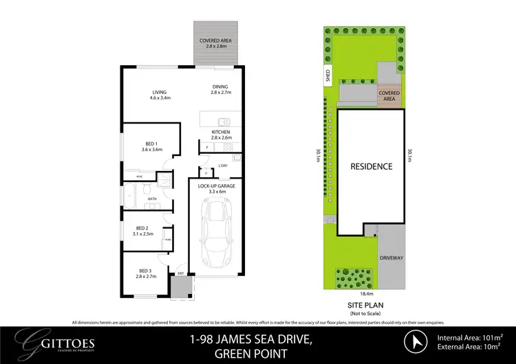 Floorplan of Homely semi-detached listing, 1/98 James Sea Drive, Green Point NSW 2251