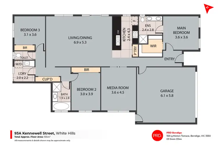 Floorplan of Homely house listing, 93A Kennewell Street, White Hills VIC 3550