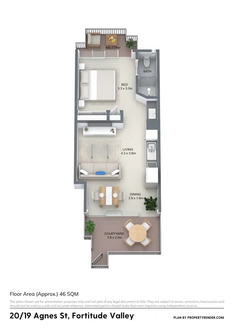 Floorplan of Homely unit listing, 20/19 Agnes Street, Fortitude Valley QLD 4006