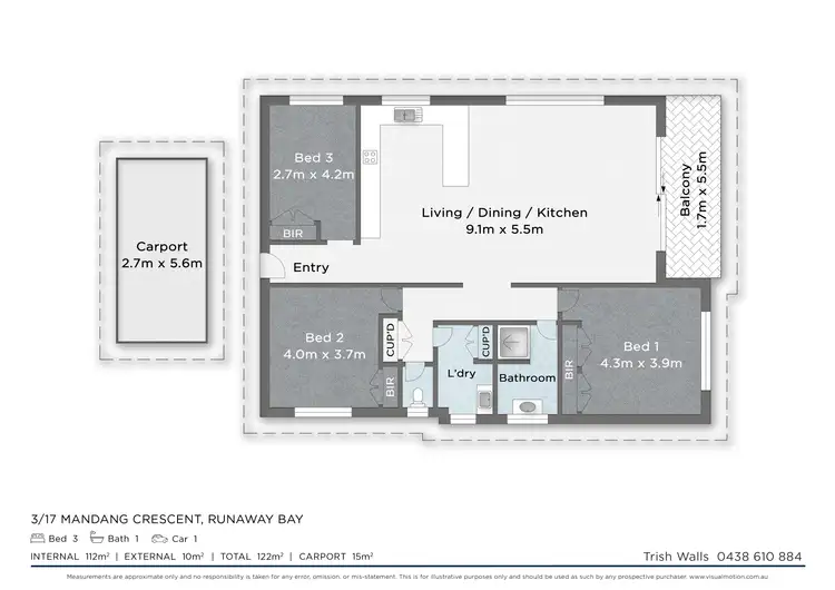 Floorplan of Homely apartment listing, 3/17 Madang Crescent, Runaway Bay QLD 4216